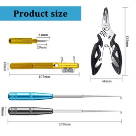 POPAPIE Fishing Unhooking Disgorger 2 Pcs Fishing Hook Remover and 1 Pcs Stainless Steel Fishing Pliers with Easy Hook Knot Tying Tool Practical Fishing Accessories for Small and Large Fishing Hooks