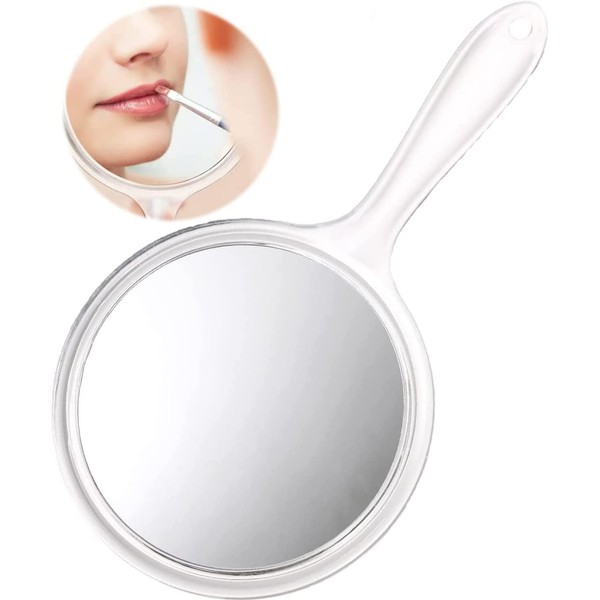 Double-sided hand mirror, 1 piece, hand mirror, magnifying mirror, cosmetic mirror, cosmetic mirror, magnifying mirror, beauty hand mirror, hairdressing salon, cosmetic mirror, pel-sided make-up mirror