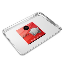 Last Confection 6 Cookie Baking Sheets 13" x 18" - Rimmed Aluminum Jelly Roll Trays - Half Sheet Pans