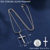 Dainty 925 Sterling Silver Cross Necklace Pendant for Women Chain