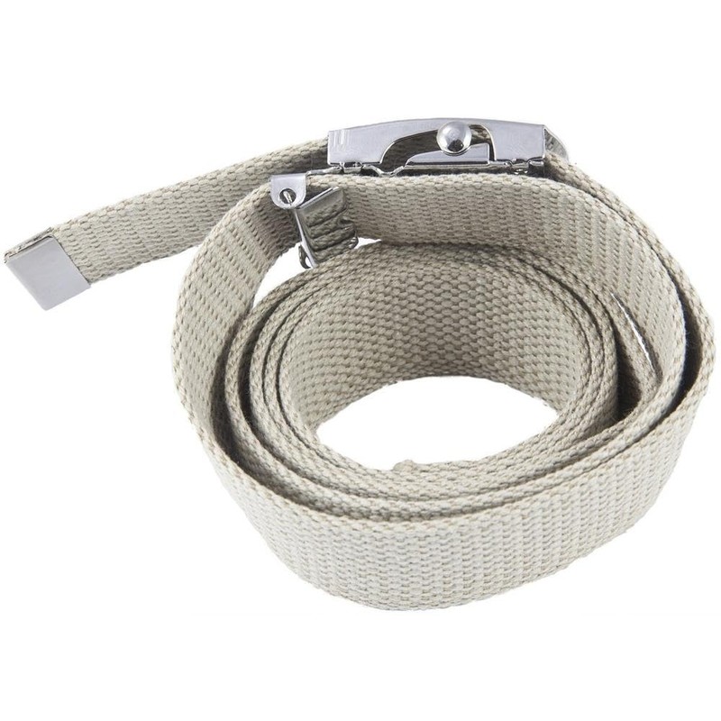 Mil-tec Khaki, 100% cotton webbing US trouser belt with silver