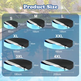 Mfsdai Round Dog Pool Cover,Foldable UV Resistant Pet Collapsible Swimming Pool Cover,Portable Pool Accessories for Dog Kiddie Pool Bathing Tub 4XL