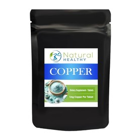 Copper Tablets - 1mg Elemental Copper - 180 Tablets - Easy to Swallow - Letterbox Fiendly