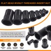 Rustark 100Pcs M5 Rivet Nuts Carbon Steel Black Zinc Plated