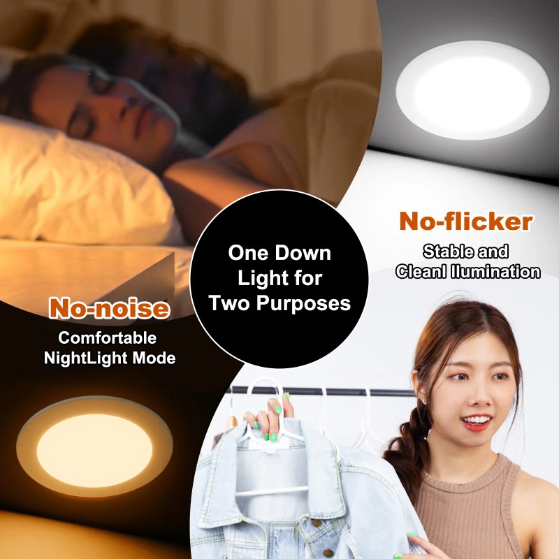 12-Pack Ultra-Thin 6 Inch 5CCT LED Recessed Ceiling Light Dimmable