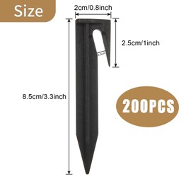 SENENQU Set of 200 Pegs Robotic Lawnmower Pegs for Robotic Lawnmower Plastic Ground Anchor Cable Mower Robot Accessories for Robotic Lawnmower Boundary Cable Compatible with Gardena, Worx, Bosch