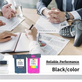 RanZhiXi Ink Cartridges Black and Color Combo Pack Remanufactured Ink 65 65 XL Compatible for HP DeskJet 3755 3772 3700 3752 3722 2622 2600 Series Envy 5055 5000 5070 5052 Printer (1 Black, 1 Color)