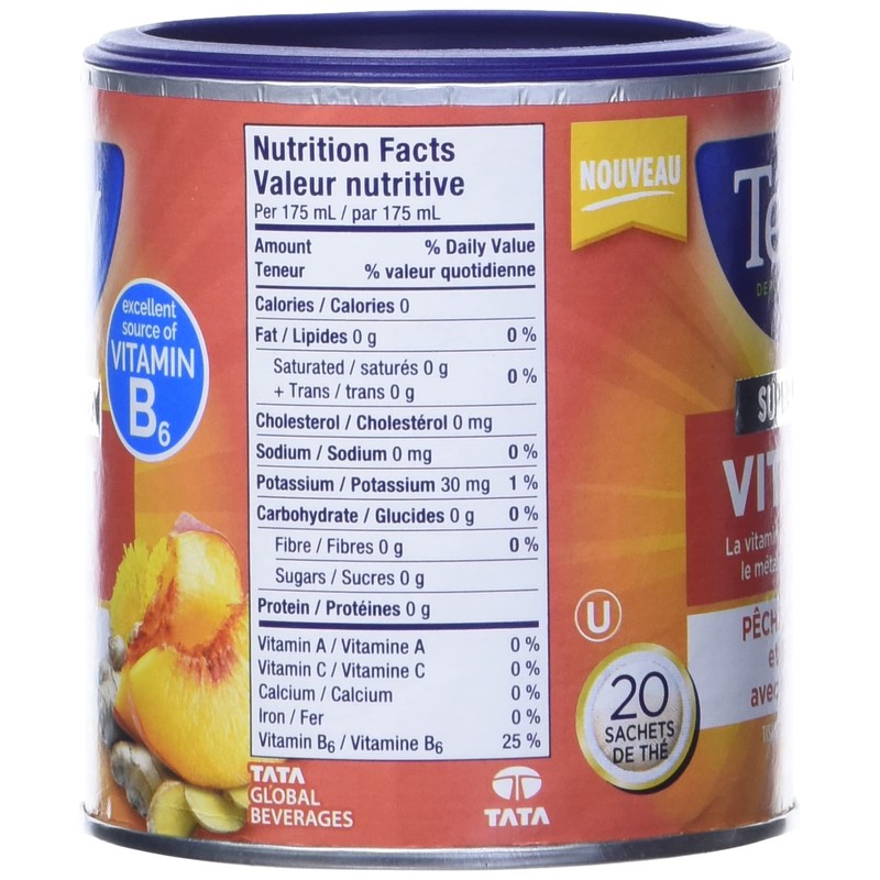 Tetley Super Herbal Boost Tea: Peach, Ginger & Dandelions with