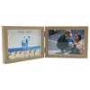 Smiling Art Wooden Photo Frame for 2 Photos Folding Picture