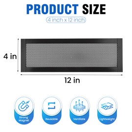 8P Magnetic Floor Vent Covers 4 x 12 Inch Air Vent Screen Cover Magnetic Floor Register Vent Covers Magnetic PVC Vent Mesh for Home Wall Ceiling Floor Catches Debris