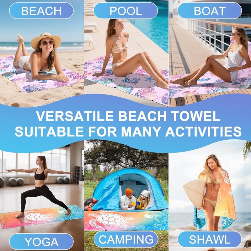MOAZIFI Beach Towel Large 180 x 90 cm - Quick-Drying