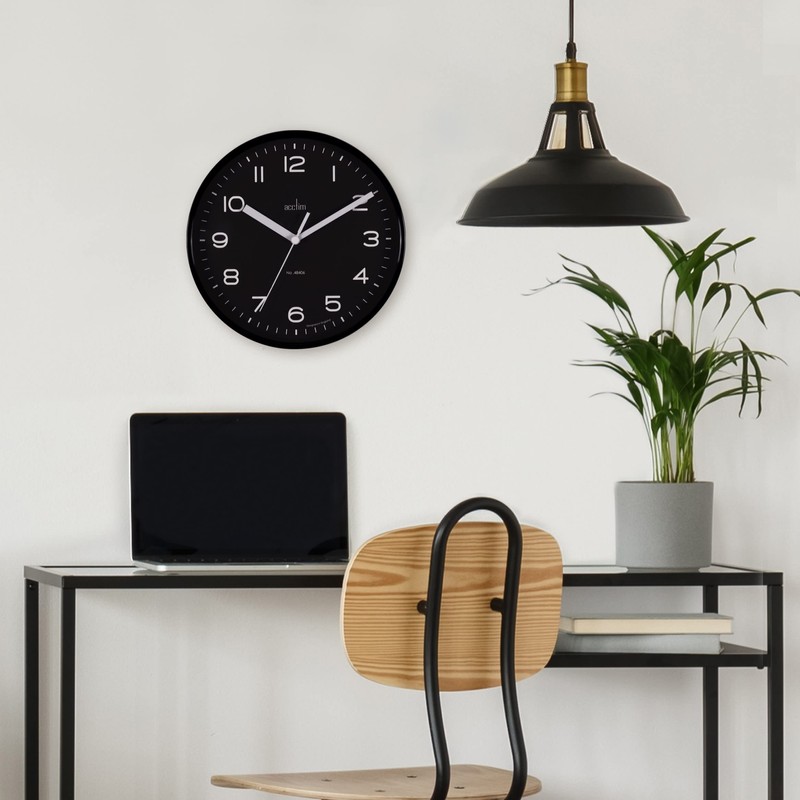 Acctim Wall Clock, Black, 20cm