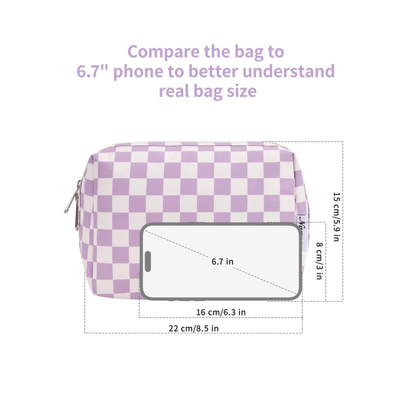 Large Makeup Bag Zipper Pouch Travel Cosmetic Organizer for Women