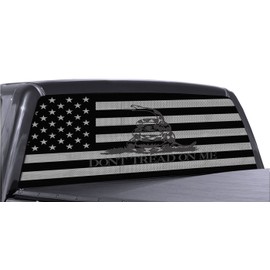 FGD Brand Truck Rear Window Dont Tread On Me Gadsden American Flag Perforated Vinyl Decal