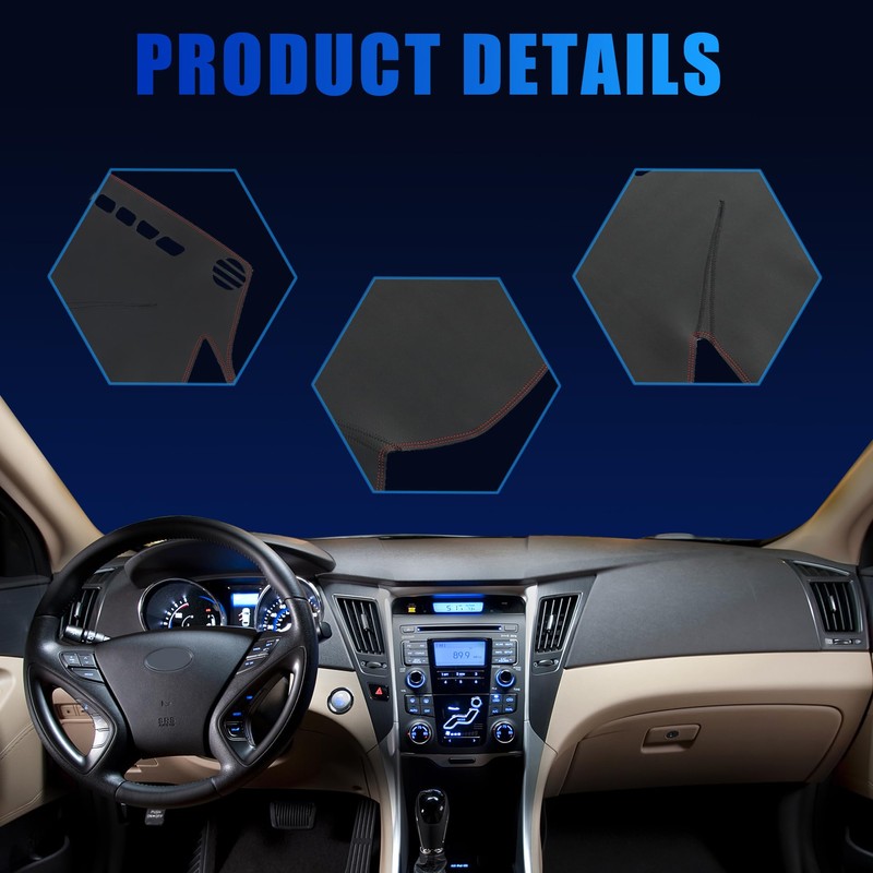 GXARTS Car Dashboard Dash Covers Leather Pretector Cover Mat for