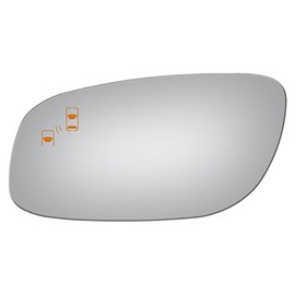 Burco 4311B Driver Side Power Replacement Mirror Glass with Lasered Holes to use with Factory Blind Spot Detector for 2010-2017 FORD TAURUS