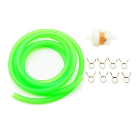 0.3''x59'' Motorcycle Fuel Gas Line Hose Tube, PRO BAT Oil Gas Line Petrol Hose Tube for ATV Dirt Bike Go Kart Moped Pocket Bike Most of Chinese Scooter with Hose Clamps Fuel Filter，Green