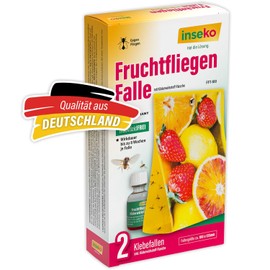inseko Fruchtfliegen Falle I effektive Obstfliegenfalle I inkl. Fruchtfliegenköder und 2 Klebefallen (1)