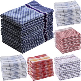 Heim24h Set of 5 Tea Towels 100 x 50 cm, Grey, Kitchen Towels Made of 100% Cotton