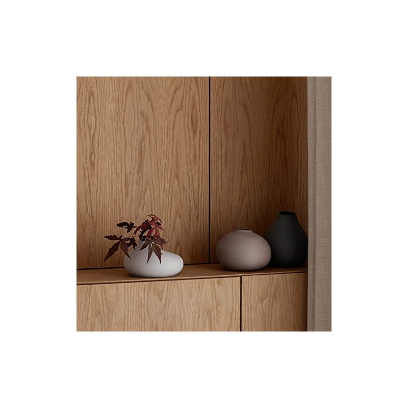 Blomus Vasen-65973 Set of 3 Vases, Pewter, Micro Chip, Bark,