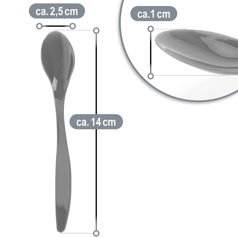 com-four® 24 x Plastic Egg Spoons - Reusable Dessert Spoons