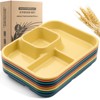 Pinkunn 8 Pcs 10'' Divided Plates Unbreakable Wheat Straw Dinnerware