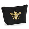Bee Make Up Bag, Organic Canvas Pouch, Handmade