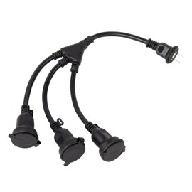 NICOH NCT-DB3WP Rainproof Distribution Cord, 3 Distribution, 15 A, Total Up to 1,500 W, Outdoor Rainproof 3 Distribution Cord, Great for Outdoor Work and Illumination