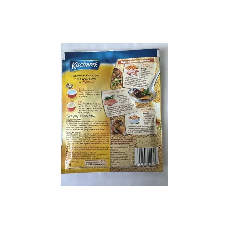 Kucharek Zupa Grzybowa Mushroom Soup 42g Bag (5-Pack)