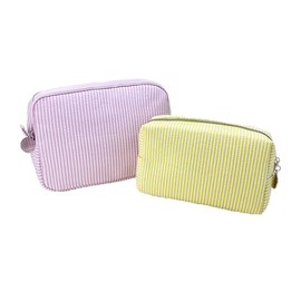 Lyssiatina Cosmetic Bag with Streaks, pink&yellow, 8.21"x5.3"x3.6"