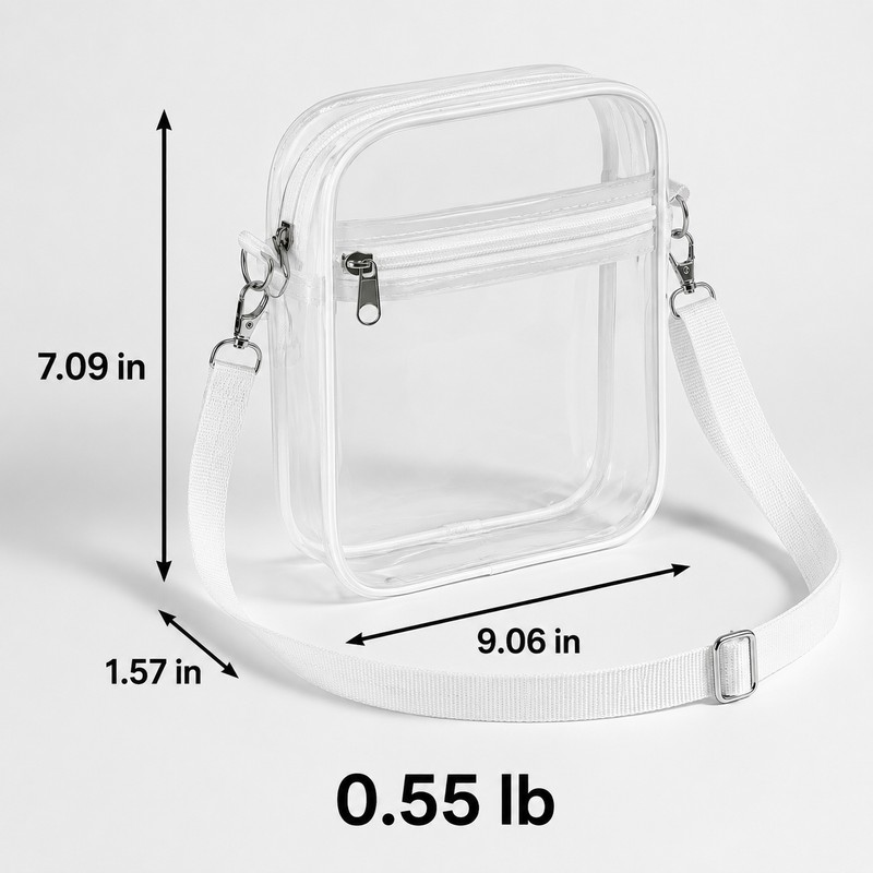 Clear Stadium Approved Crossbody Bag – Transparent PVC Shoulder Purse