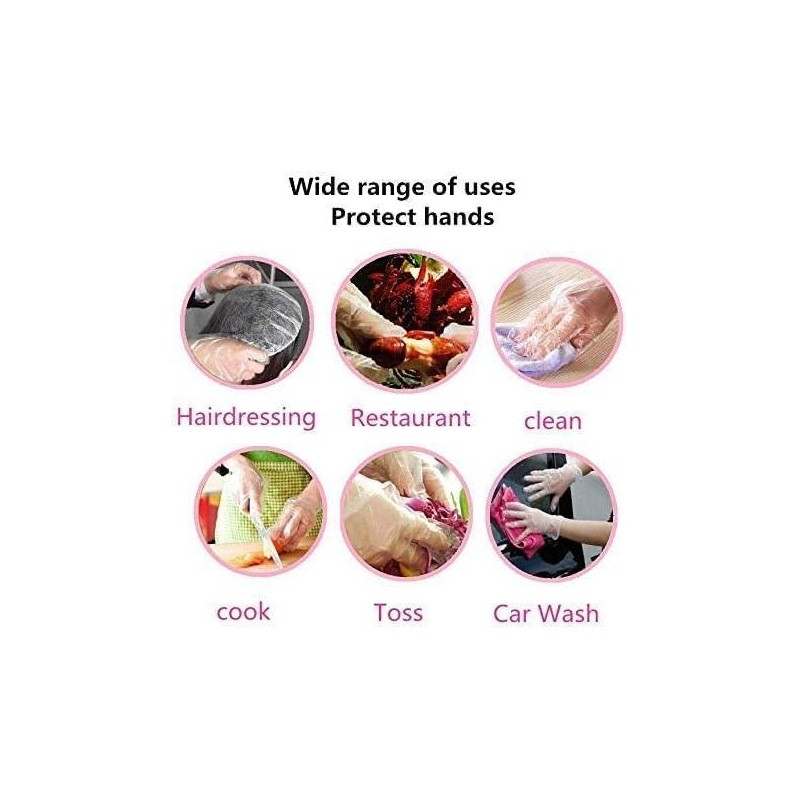 Disposable Food Prep Gloves - 500 count Plastic Food Safe