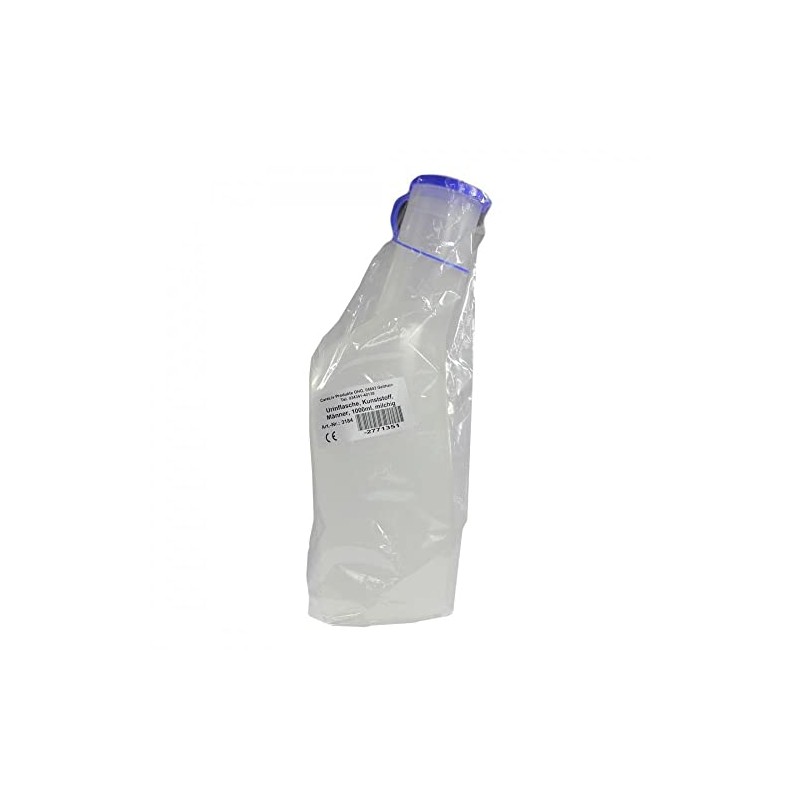 Urine Bottle Plastic Man 1 L with Closure Milky Pack