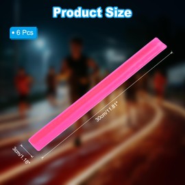 PATIKIL 6pcs Reflective Slap Bands Reflective Band Snap Bracelet Armband for Night Jogging Cycling Running Hiking High Visibility Safety Reflector Wrist Strap Pink