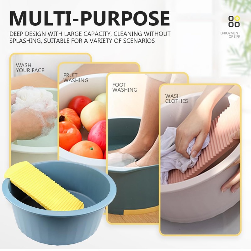 DOERDO Washboard Basin Laundry Wash Basin Hand Washboard for Laundry
