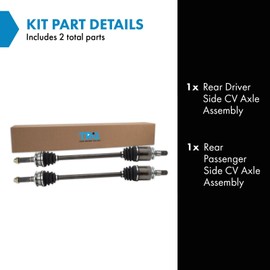 TRQ Rear CV Axle Shaft Assembly Set Compatible with 2008-2014 Subaru Impreza