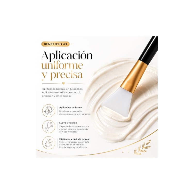 Brochas Silicón Mascarillas Faciales Tipo Espatula Suave Precisa Reutilizable Aplica
