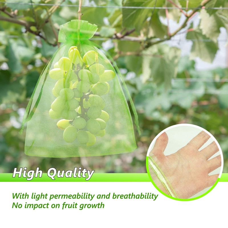 GWHOLE 50pcs 6x8 Inch Fruit Protection Bags, Fruit Cover Mesh
