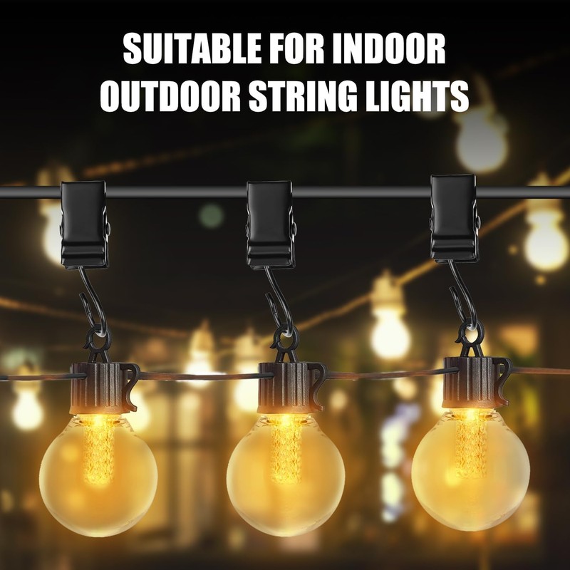 Light Clips Hanging Hooks Clip: 50 Pack Outdoor Hanging Lights