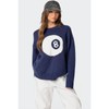 Magic 8 Oversized Chunky Knit Sweater - Color: NAVY, Size: