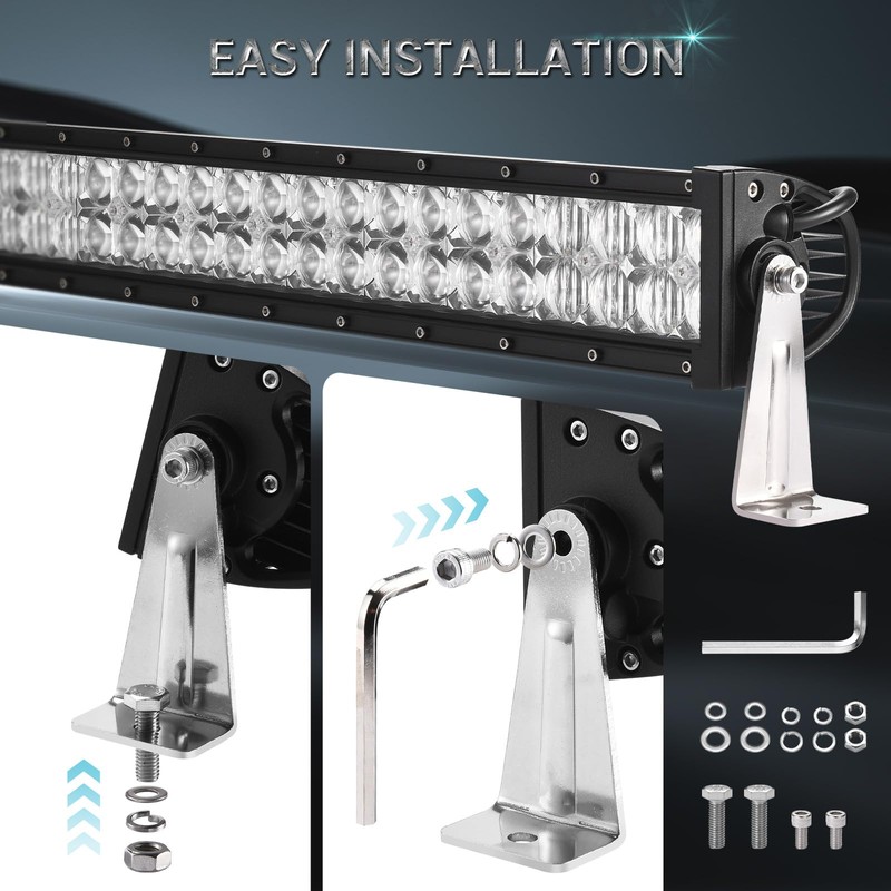Audak LED Light Bar Side Mounting Brackets Kit Universal Stainless