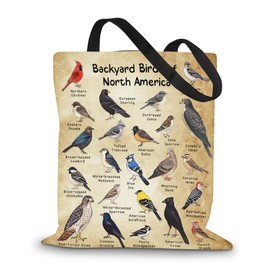 CEASQVAA Gifts for Bird Lovers Cute Canvas Tote Bag For Women Casual Shoulder Bag Reusable Handbag For Beach Travel Grocery Shopping