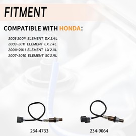 Automost 234-4733 234-9064 2Pcs Oxygen Sensor Upstream & Downstream Compatible for 2003-2011 Honda Element EX/LX/SC/DX L4 2.4L Engine Only 2349064 2344733