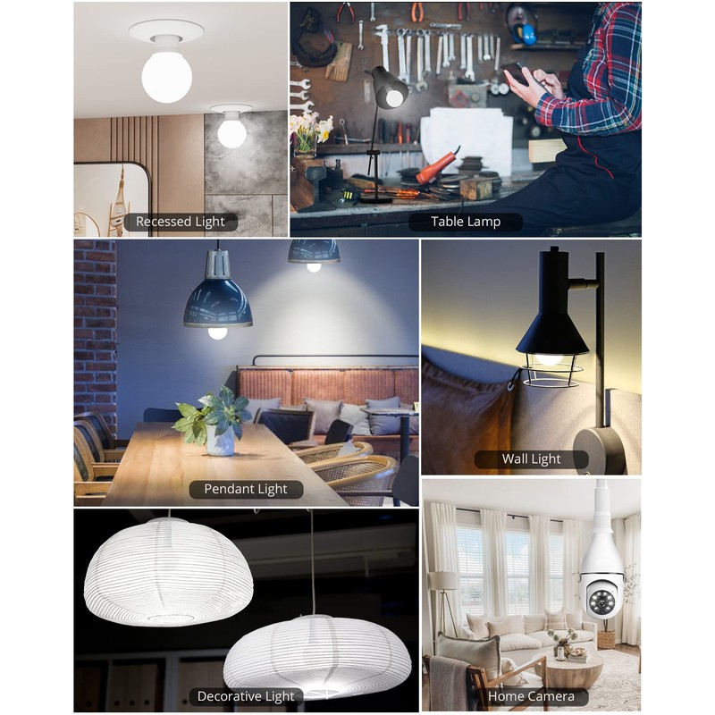 JACKYLED E26 Light Socket Extender 4-Level Extendable, 3.1-4.3in/8-11cm Extension E26/E27
