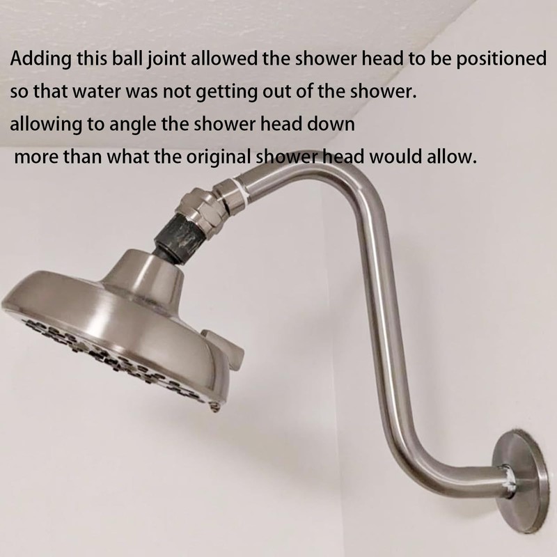 TIEXYE Swivel Shower Head Adapter, 360° Ball Joint Shower Adapter,