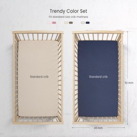 lulumoon Baby Muslin Crib Sheets - Toddler Cotton Fitted Crib Sheets Neutral for Boys and Girls 2Pack