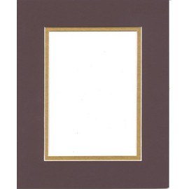 24x36 Maroon & Gold Double Picture Mats with White Core, for 20x30 Pictures