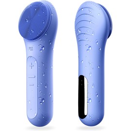 NågraCoola Cepillo de limpieza facial sónico, cepillo de limpieza facial impermeable para hombres y mujeres, cepillos de cara recargables para limpieza y exfoliación, cepillo limpiador facial eléctrico, color azul