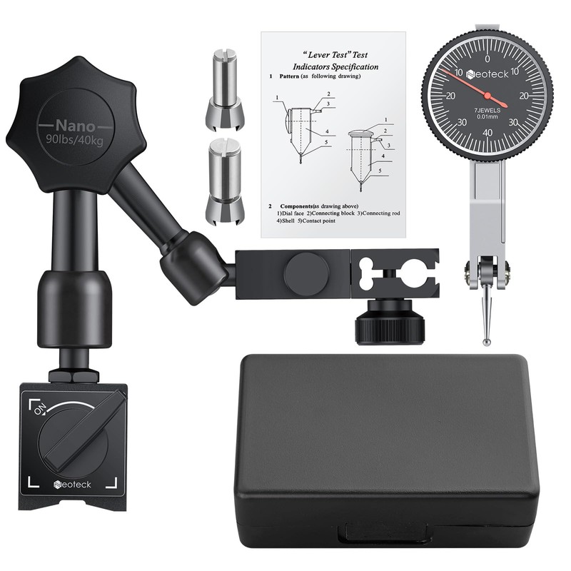 Dial Test Indicator, Flexible Strong Magnetic Gauge Stand Base Holder