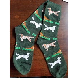 Golden Horn AKC dog breed English Setter hunting bird  ladies novelty socks Free Ship